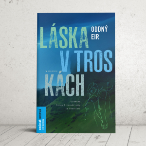 Láska v troskách kniha nakladatelství Bourdon, islandský překlad, modrá kniha, zelené pozadí, island, láska, trosky, zrada
